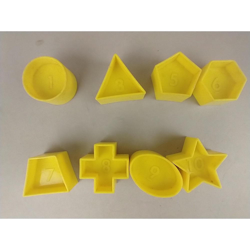 Tupperware Yellow Shape Sorter Blocks Replacement Pieces Set of 8 INCOMPLETE